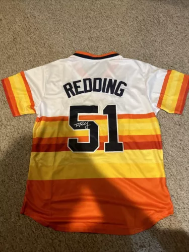 HOUSTON ASTROS- TIM REDDING SIGNED AUTOGRAPH JERSEY COA BASEBALL COLLECTIBLE MEMORABILIA
