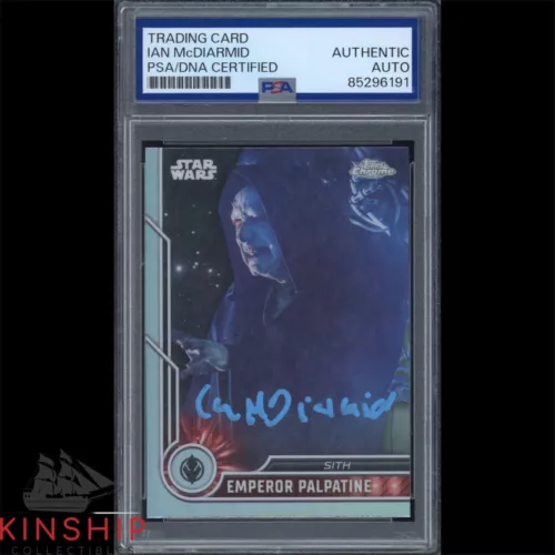 IAN MCDIARMID SIGNED 2023 TOPPS CHROME CARD PSA DNA SLAB STAR WARS AUTO C3182 COLLECTIBLE MEMORABILIA