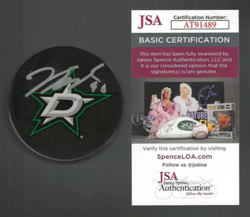 JASON SPEZZA SIGNED DALLAS STARS SOUVENIR PUCK JSA COA COLLECTIBLE MEMORABILIA