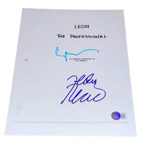 JEAN RENO GARY OLDMAN SIGNED AUTO LEON THE PROFESSIONAL SCRIPT SCREENPLAY BAS NY COLLECTIBLE MEMORABILIA