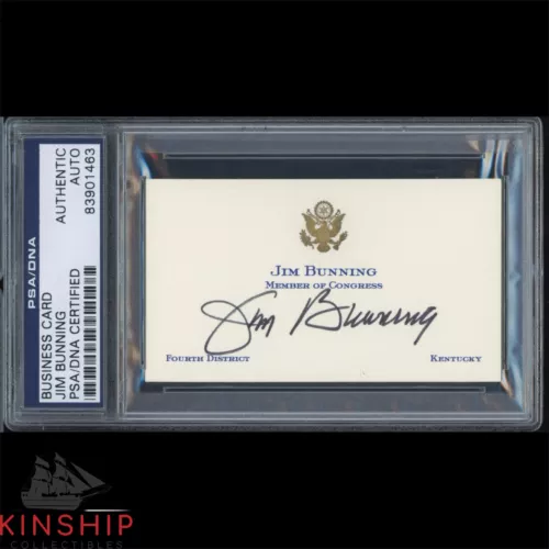 JIM BUNNING SIGNED MEMBER OF CONGRESS BUSINESS CARD PSA DNA SLAB HOF AUTO C2156 COLLECTIBLE MEMORABILIA