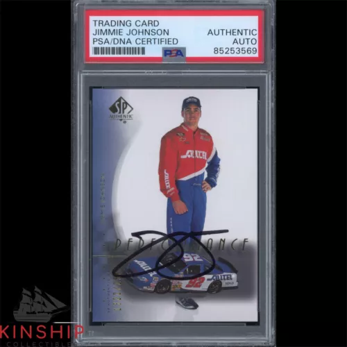 JIMMIE JOHNSON SIGNED 2000 UPPER DECK SP ROOKIE CARD PSA DNA SLAB AUTO C3211 COLLECTIBLE MEMORABILIA
