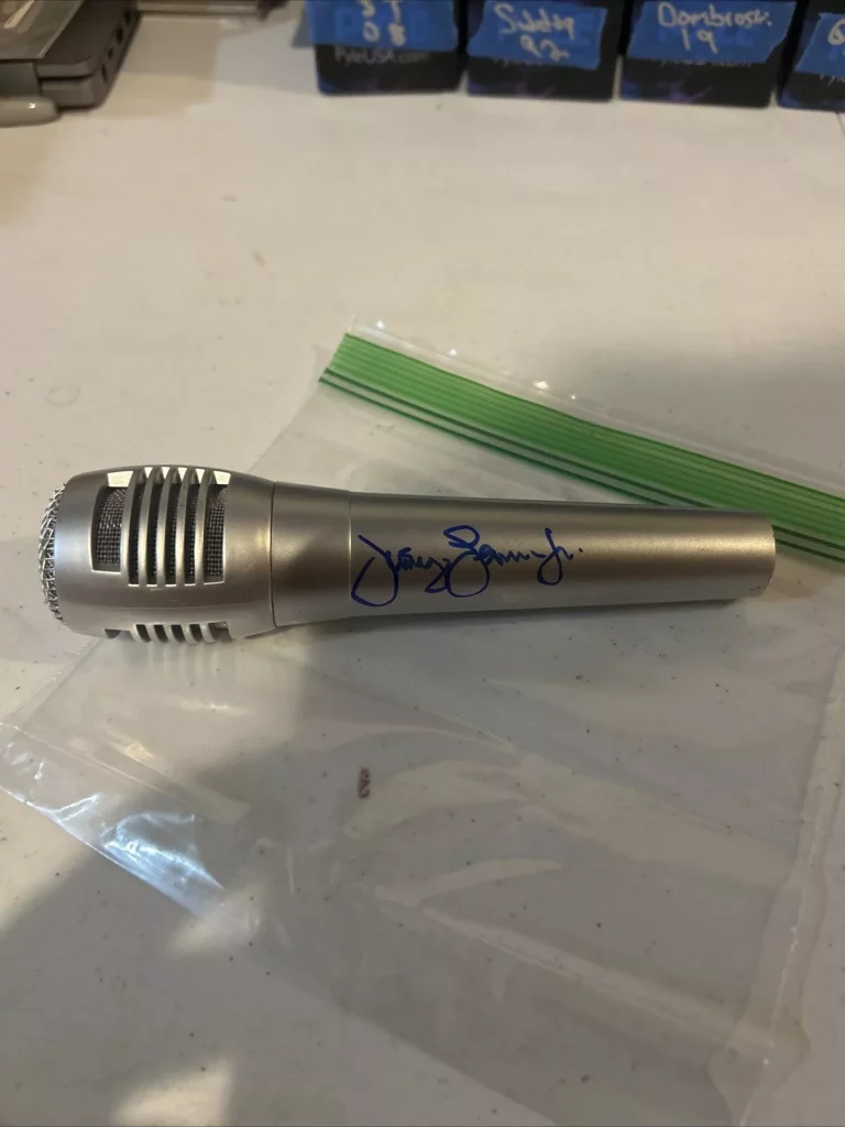 JIMMY LENNON JR BOXING ANNOUNCER SIGNED AUTOGRAPH MICROPHONE ACOA RARE HOF COLLECTIBLE MEMORABILIA