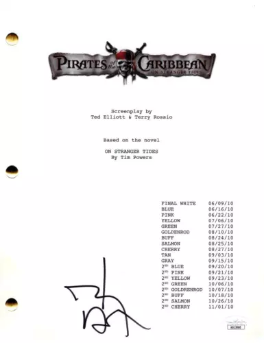 JOHNNY DEPP SIGNED AUTOGRAPH PIRATES OF THE CARIBBEAN FULL MOVIE SCRIPT JSA COA COLLECTIBLE MEMORABILIA