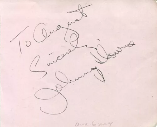 JOHNNY DOWNS OUR GANG THE LITTLE RASCALS THE MAD MONSTER SIGNED AUTOGRAPH COLLECTIBLE MEMORABILIA