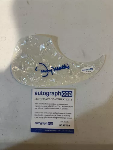 JOHNNY MATHIS SIGNED AUTOGRAPH ACOUSTIC PICKGUARD ACOA GUITAR LEGEND COLLECTIBLE MEMORABILIA