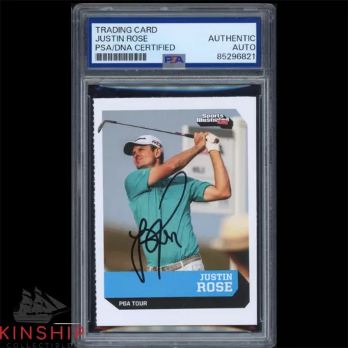 JUSTIN ROSE SIGNED 2019 SPORTS ILLUSTRATED ROOKIE CARD PSA DNA SLAB GOLF C3229 COLLECTIBLE MEMORABILIA