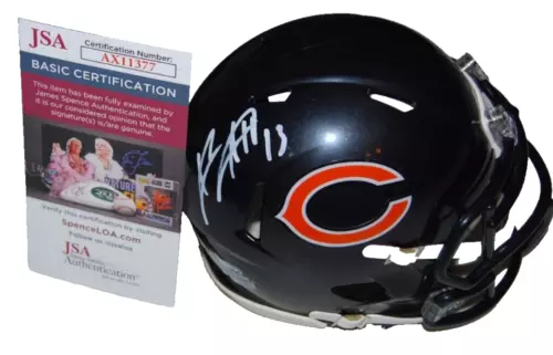 KEENAN ALLEN SIGNED (CHICAGO BEARS) AUTOGRAPH MINI FOOTBALL HELMET JSA AX11377 COLLECTIBLE MEMORABILIA
