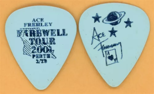 KISS 2000 FAREWELL TOUR ACE FREHLEY VINTAGE GUITAR PICK – PERTH, AUS COLLECTIBLE MEMORABILIA