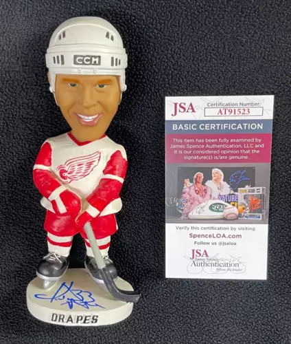 KRIS DRAPER SIGNED DETROIT RED WINGS BOBBLEHEAD FIGURE JSA COA COLLECTIBLE MEMORABILIA