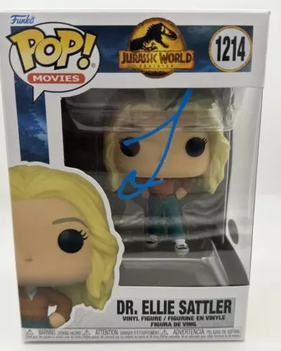 LAURA DERN “JURASSIC WORLD” SIGNED ‘DR. ELLIE SATTLER’ 1214 FUNKO POP B ACOA COLLECTIBLE MEMORABILIA