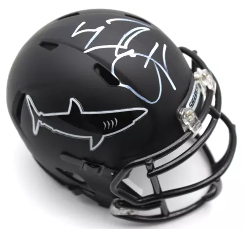 LL COOL J SIGNED MIAMI SHARKS WASHINGTON MINI FOOTBALL HELMET W/BECKETT BP30408 COLLECTIBLE MEMORABILIA