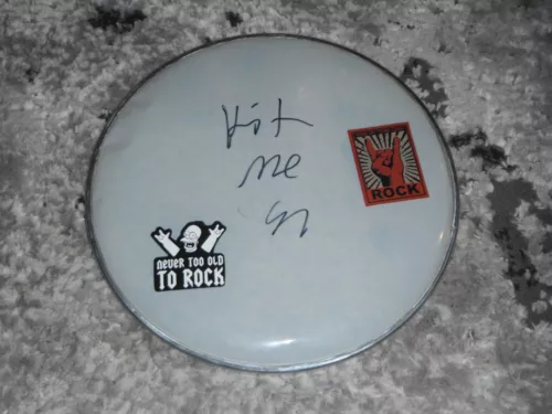 LOCAL H SCOTT LUCAS SIGNED DRUMHEAD COLLECTIBLE MEMORABILIA