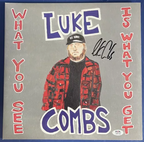 LUKE COMBS SIGNED AUTOGRAPHED WHAT YOU SEE IS WHAT YOU GET VINYL ALBUM PSA/DNA COLLECTIBLE MEMORABILIA