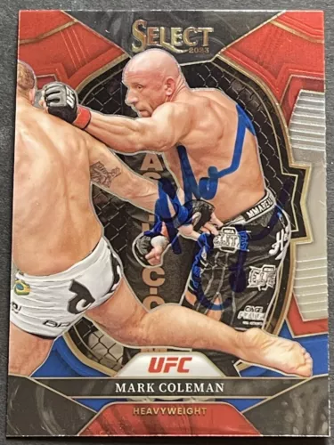 MARK COLEMAN SIGNED AUTOGRAPHED 2023 SELECT RED & BLUE UFC CARD BECKETT COA COLLECTIBLE MEMORABILIA