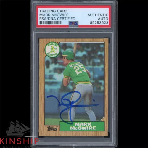 MARK MCGWIRE SIGNED 1987 TOPPS ROOKIE CARD PSA DNA SLABBED #366 AUTO C3305 COLLECTIBLE MEMORABILIA