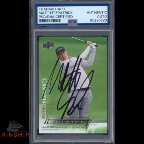 MATT FITZPATRICK SIGNED 2024 UPPER DECK TRADING CARD PSA DNA SLAB GOLF C3325 COLLECTIBLE MEMORABILIA