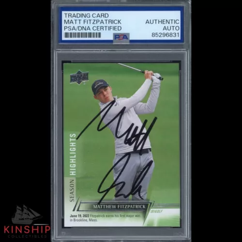 MATT FITZPATRICK SIGNED 2024 UPPER DECK TRADING CARD PSA DNA SLAB GOLF C3329 COLLECTIBLE MEMORABILIA