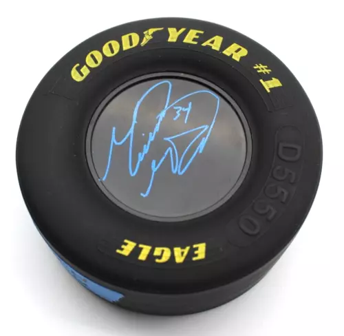 MICHAEL MCDOWELL SIGNED NASCAR MINI GOOD YEAR RACING TIRE BECKETT COA BN71164 COLLECTIBLE MEMORABILIA