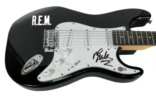 MIKE MILLS R.E.M. SIGNED AUTOGRAPH ELECTRIC GUITAR REM BAND BECKETT COA COLLECTIBLE MEMORABILIA