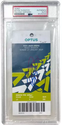 NOVAK DJOKOVIC SIGNED 2019 AUSTRALIAN OPEN FINALS TICKET STUB AUTO AO PSA DNA ! COLLECTIBLE MEMORABILIA