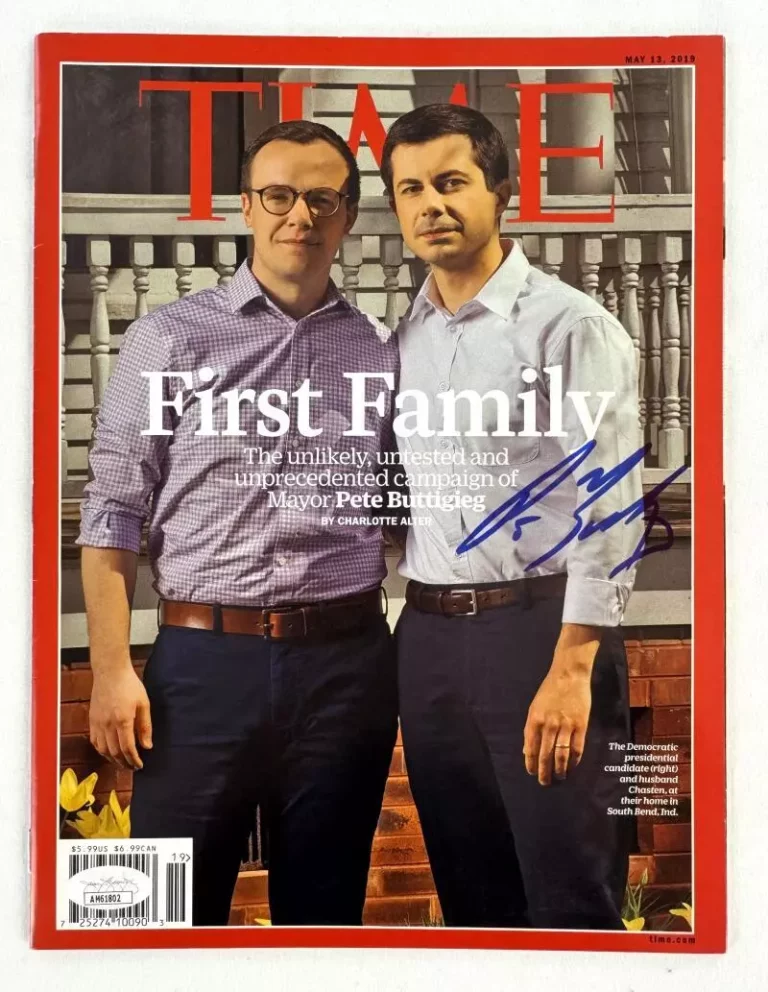 PETE BUTTIGIEG SIGNED AUTOGRAPH TIME MAGAZINE W/ CHASTEN FUTURE PRESIDENT ? JSA COLLECTIBLE MEMORABILIA