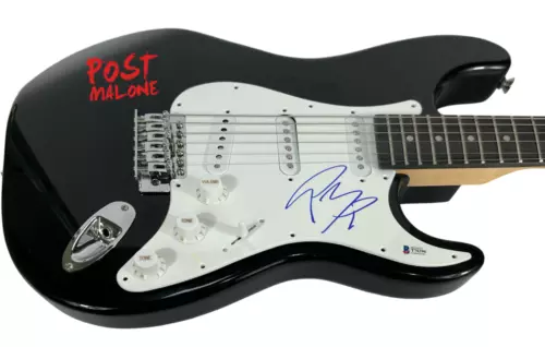 POST MALONE SIGNED AUTOGRAPH ELECTRIC GUITAR BEERBONGS AND BENTLEYS BECKETT COA COLLECTIBLE MEMORABILIA