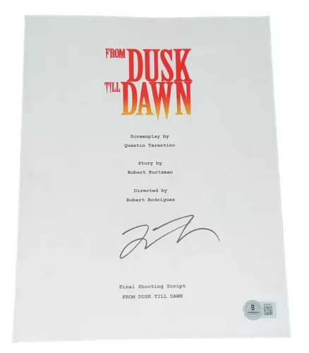 QUENTIN TARANTINO SIGNED AUTOGRAPH FROM DUSK TILL DAWN SCRIPT SCREENPLAY BAS NYC COLLECTIBLE MEMORABILIA