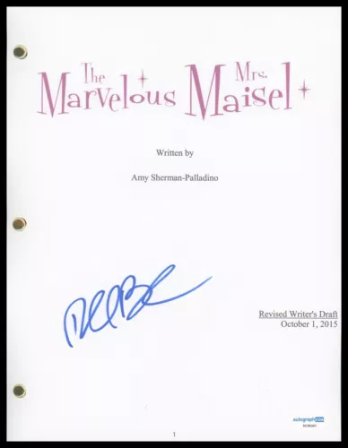 RACHEL BROSNAHAN “THE MARVELOUS MRS. MAISEL” SIGNED PILOT EPISODE SCRIPT ACOA COLLECTIBLE MEMORABILIA