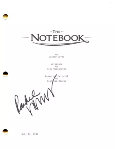 RACHEL MCADAMS SIGNED AUTOGRAPH THE NOTEBOOK FULL MOVIE SCRIPT SCREENPLAY COLLECTIBLE MEMORABILIA