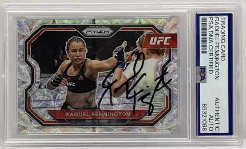 RAQUEL PENNINGTON SIGNED AUTO 2021 PRIZM UFC CARD PSA/DNA SLABBED #/D 99 PANDORA COLLECTIBLE MEMORABILIA