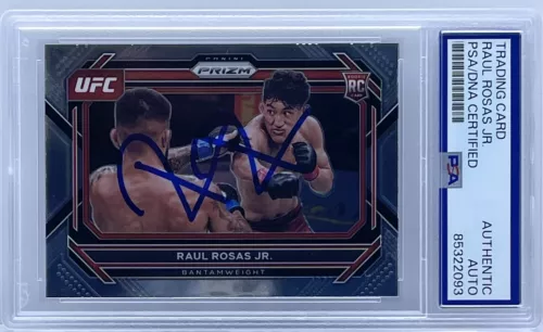 RAUL ROSAS JR SIGNED AUTO 2023 PRIZM UFC ROOKIE CARD PSA/DNA SLABBED COLLECTIBLE MEMORABILIA
