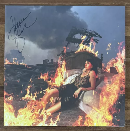 REBECCA BLACK LET HER BURN OXBLOOD GALAXY VINYL SIGNED BAS BECKETT COA AUTOGRAPH COLLECTIBLE MEMORABILIA