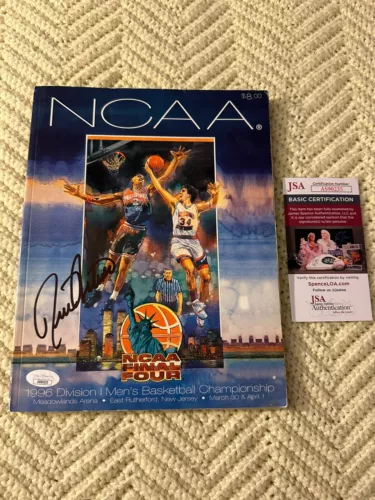 RICK PITINO SIGNED 1996 NCAA FINAL FOUR PROGRAM JSA AUTHENTICATION COA KENTUCKY COLLECTIBLE MEMORABILIA