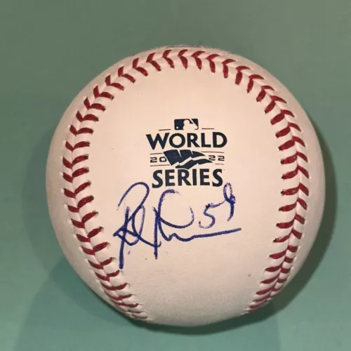 ROB THOMSON (PHILLIES) SIGNED OFFICIAL 2022 WORLD SERIES BASEBALL BECKETT COLLECTIBLE MEMORABILIA
