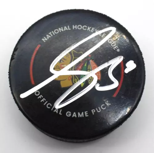 SACHA BOISVERT SIGNED CHICAGO BLACKHAWKS GAME HOCKEY PUCK W/PSA DNA AO25950 COLLECTIBLE MEMORABILIA