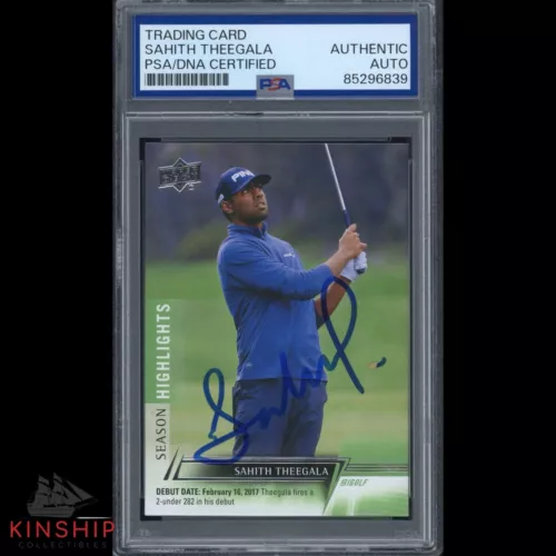 SAHITH THEEGALA SIGNED 2024 UPPER DECK TRADING CARD PSA DNA SLAB GOLF C3334 COLLECTIBLE MEMORABILIA