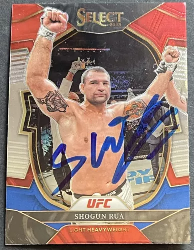 SHOGUN RUA SIGNED AUTOGRAPHED 2023 SELECT RED & BLUE UFC CARD BECKETT COA COLLECTIBLE MEMORABILIA