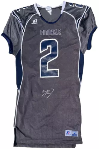 SPENCER RATTLER SIGNED HIGH SCHOOL GAME WORN FOOTBALL JERSEY PINNACLE SAINTS JSA COLLECTIBLE MEMORABILIA