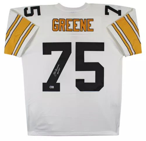 STEELERS JOE GREENE “HOF 87” AUTHENTIC SIGNED WHITE M&N JERSEY BAS WITNESSED COLLECTIBLE MEMORABILIA