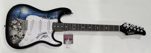STEPHEN PEARCY SIGNED SKULL ELECTRIC GUITAR RATT AUTOGRAPHED JSA COA COLLECTIBLE MEMORABILIA
