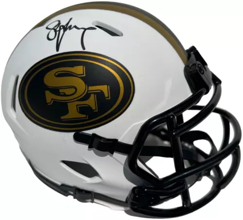 STEVE YOUNG SIGNED SAN FRANCISO 49ERS LUNAR ECLIPSE FOOTBALL MINI HELMET JSA COLLECTIBLE MEMORABILIA