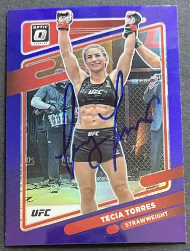 TECIA TORRES SIGNED AUTOGRAPHED 2022 DONRUSS OPTIC PURPLE UFC CARD BECKETT COA COLLECTIBLE MEMORABILIA