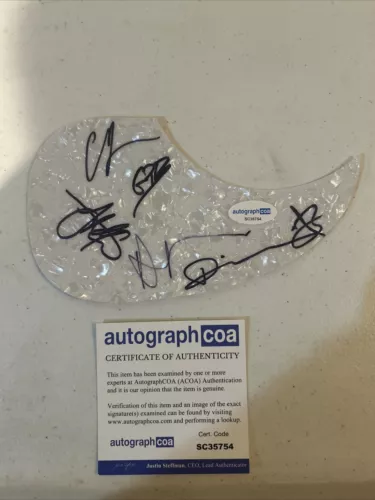 THE MURDER CAPITAL SIGNED AUTOGRAPH ACOUSTIC PICKGUARD GUITAR ACOA IRISH BAND COLLECTIBLE MEMORABILIA