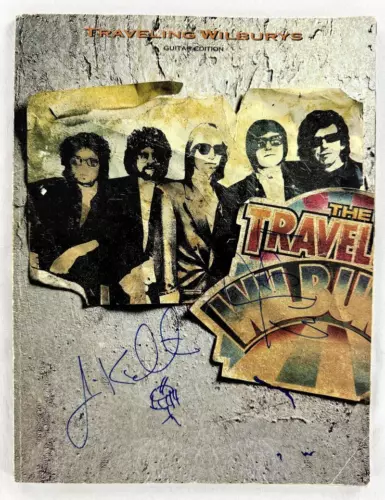 TOM PETTY +2 SIGNED AUTOGRAPH TRAVELING WILBURYS SHEET MUSIC BOOK W/ JSA COA COLLECTIBLE MEMORABILIA