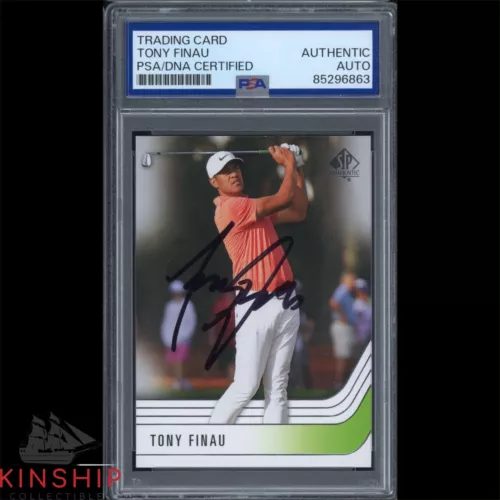 TONY FINAU SIGNED 2021 SP UPPER DECK ROOKIE CARD PSA DNA SLAB MASTERS GOLF C3240 COLLECTIBLE MEMORABILIA
