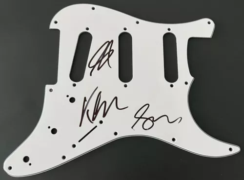 TWO DOOR CINEMA CLUB SIGNED AUTOGRAPH STRATOCASTER GUITAR PICKGUARD WEXACT PROOF COLLECTIBLE MEMORABILIA