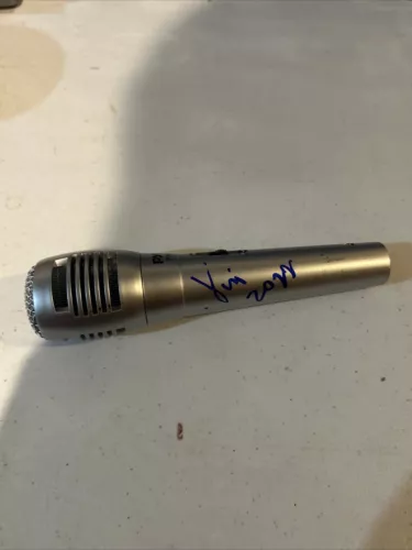 VINNIE DOMBROSKI SPONGE SIGNED AUTOGRAPH MICROPHONE ACOA ROCK STAR COLLECTIBLE MEMORABILIA