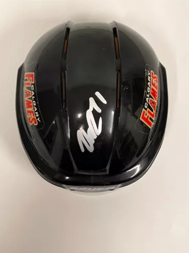 WALKER DUEHR SIGNED MINI HELMET PSA/DNA CALGARY FLAMES AUTOGRAPHED COLLECTIBLE MEMORABILIA