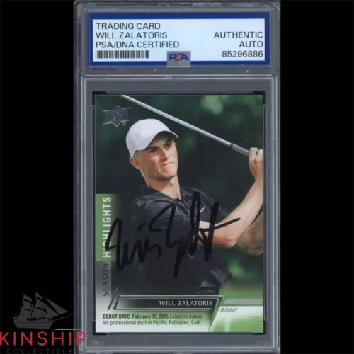 WILL ZALATORIS SIGNED 2024 UPPER DECK TRADING CARD PSA DNA SLAB PGA GOLF C3192 COLLECTIBLE MEMORABILIA